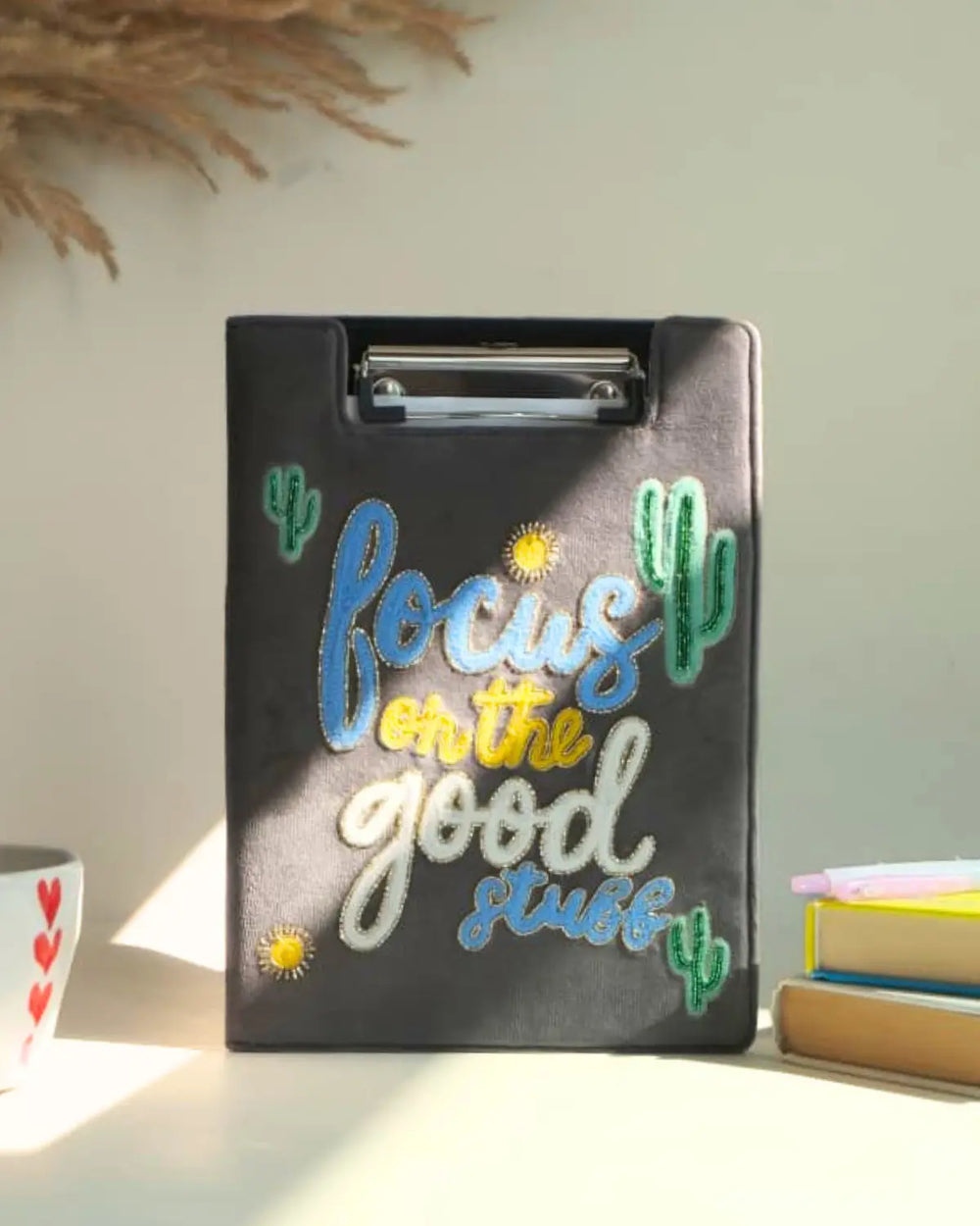 Focus On The Good Stuff - Embroidered Reusable Journals