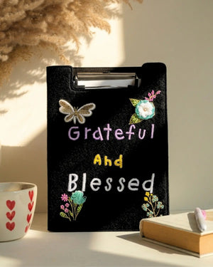 Greatful And Blessed - Embroidered Reusable Journals