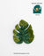 Handmade leaf brooch with green and gold bead embroidery, monstera lapel pin for jackets, shirts, and accessories.