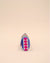 Bright multicolor sunglass case with neon pink, orange, and blue embroidery on fabric base, handmade pouch with wrist strap.