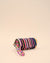 Sunglass cover with bold multicolor stripe embroidery and wrist strap, handmade pouch for sunglasses and accessories.