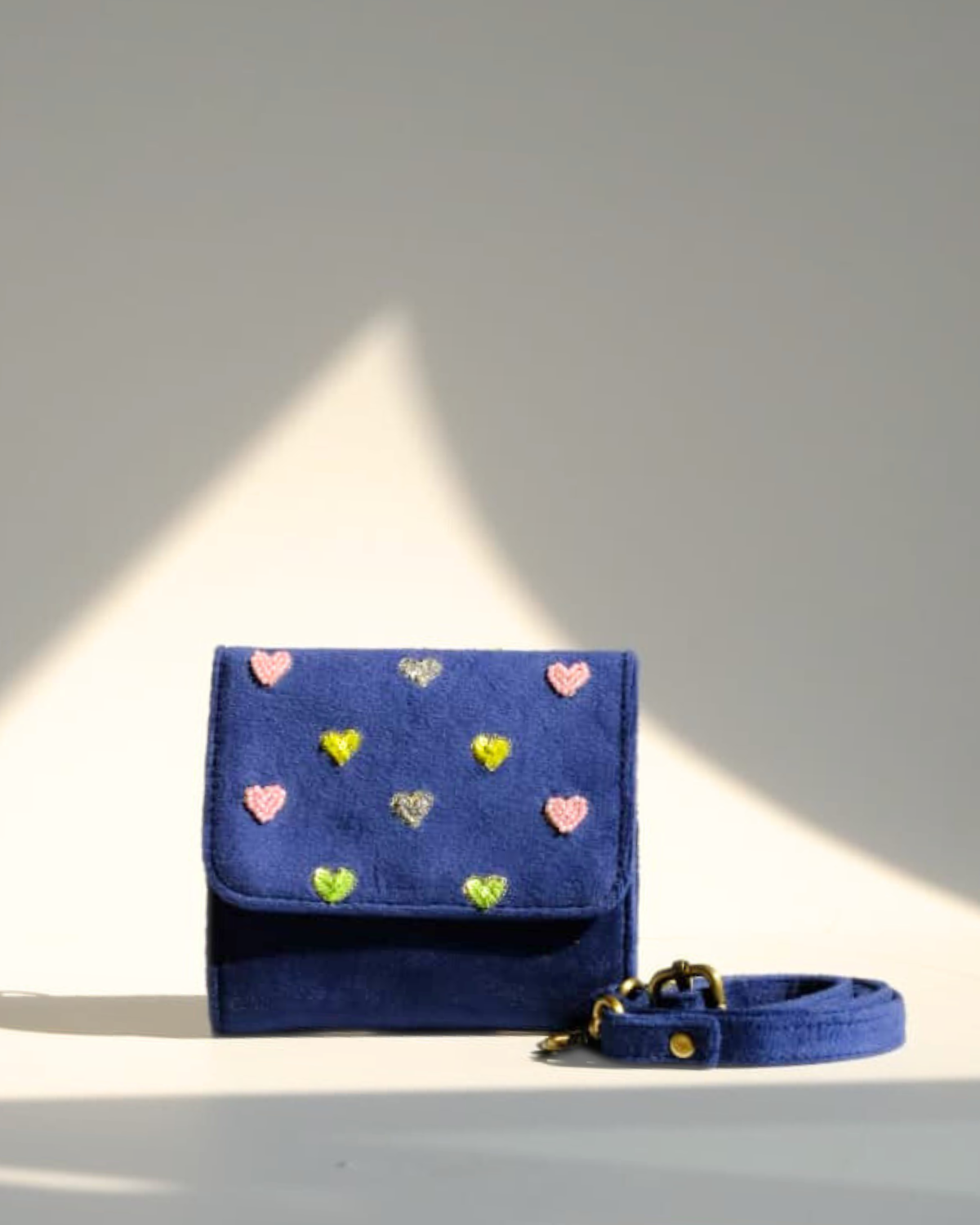 Heart Blue Phone Sling Wallet