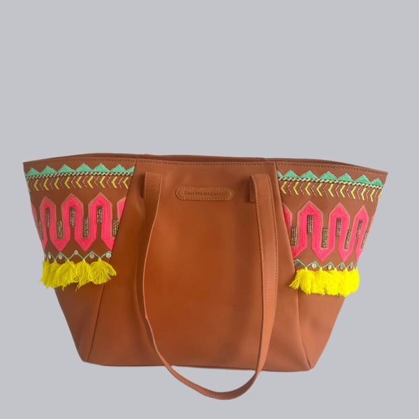 New Tote Bag: Tan