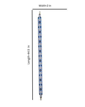 Measurement chart of a strap with width 2 inches and length 44.5 inches on a white background.