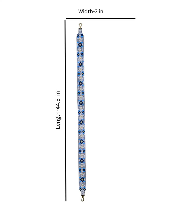 Measurement chart of a strap with width 2 inches and length 44.5 inches on a white background.