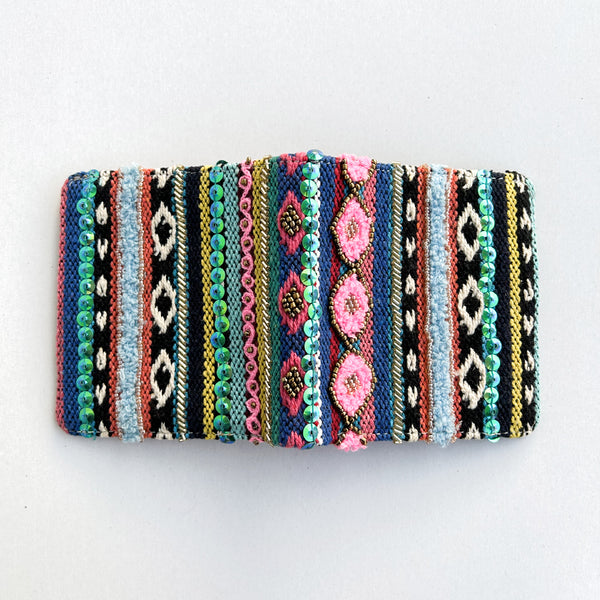 Multi Boho Snap Button Wallet