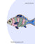 Beaded fish-shaped brooch with blue, pink, and green sequins, perfect ocean-themed fashion accessory.