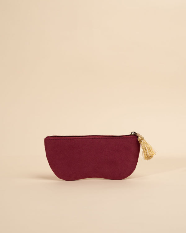 Floral embroidered glasses case in Clara M design – cotton chashma pouch handmade in India
