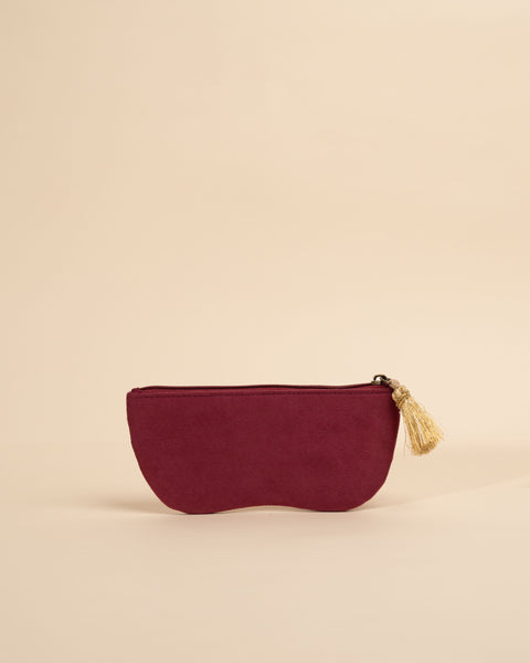 Floral embroidered glasses case in Clara M design – cotton chashma pouch handmade in India