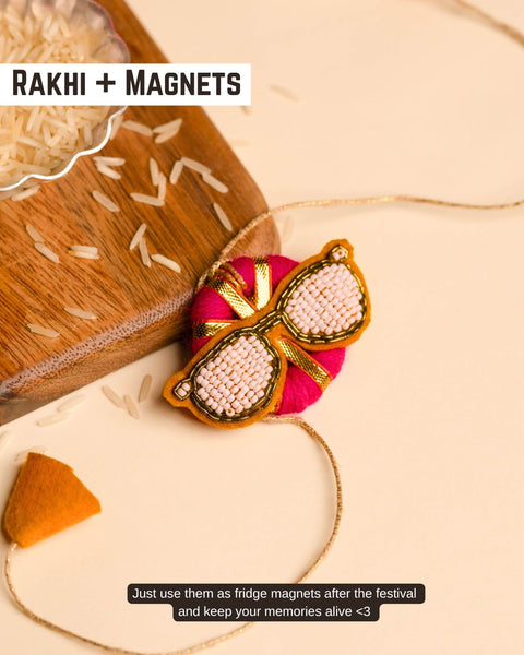 Rakhi Magnets- White Chashmish Lumba