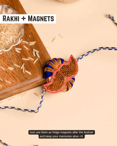 Rakhi Magnets- Golden Muchhi Man (BLUE)