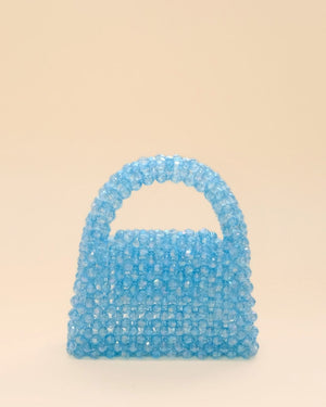 Sparkling rainbow bead mini tote bag, bold fashion statement accessory for women