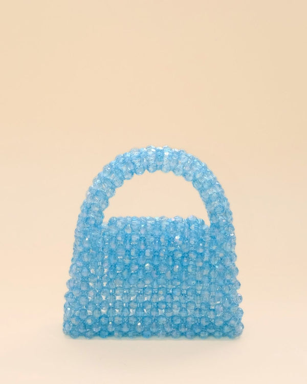 Sparkling rainbow bead mini tote bag, bold fashion statement accessory for women