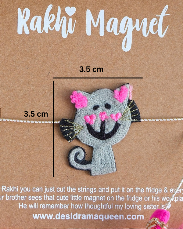 2-in-1 Animated Character Rakhi Magnet featuring a soft embroidered design, transforming into a memorable keepsake long after the festival.