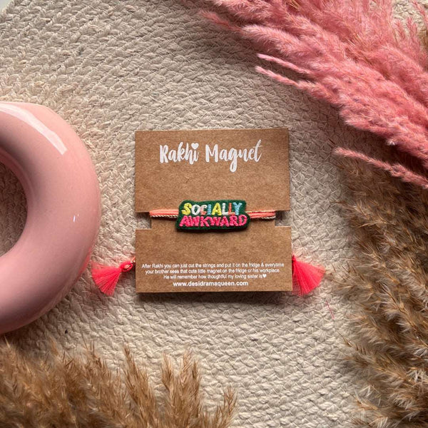 Embroidered Rakhi Magnet - Socially Awkward