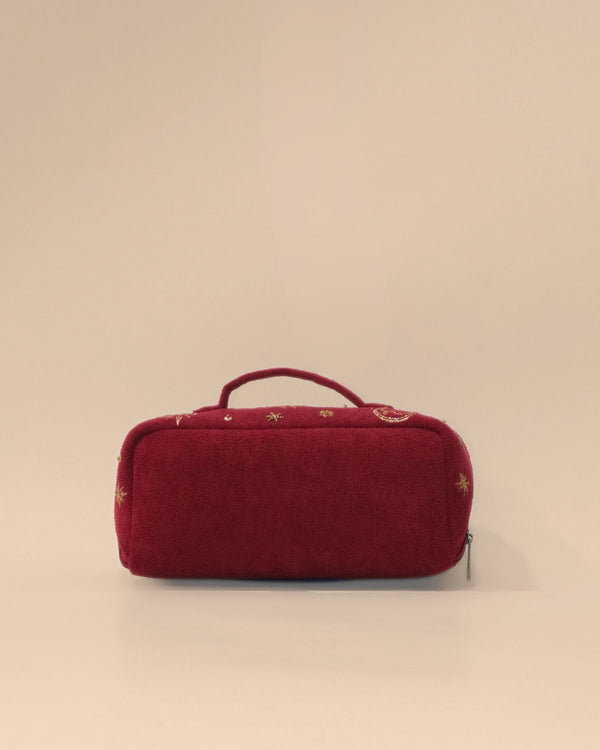 Sun Moon Maroon Makeup Pouch
