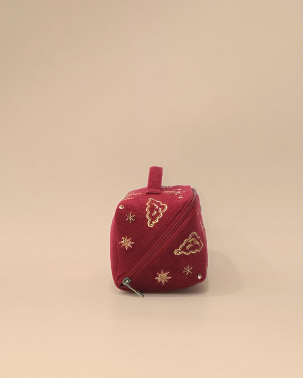 Sun Moon Maroon Makeup Pouch