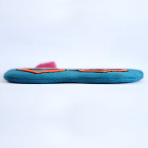 eyeglass travel case, aesthetic glasses case, quirky sunglass cover, "Handcrafted beaded sunglass cover - collectible specs pouch from India"