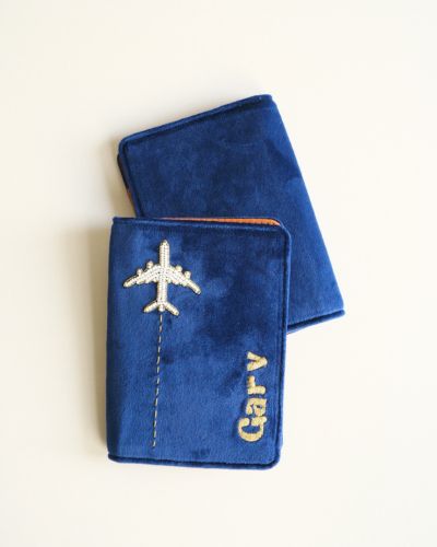 Customized Couple Passport Cover Blue ( set of 2 )