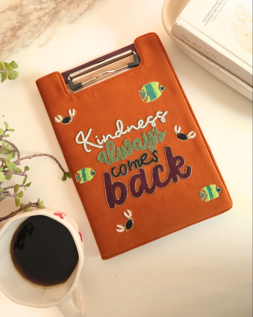 Kindness Always Comes Back - Embroidered Reusable Journals