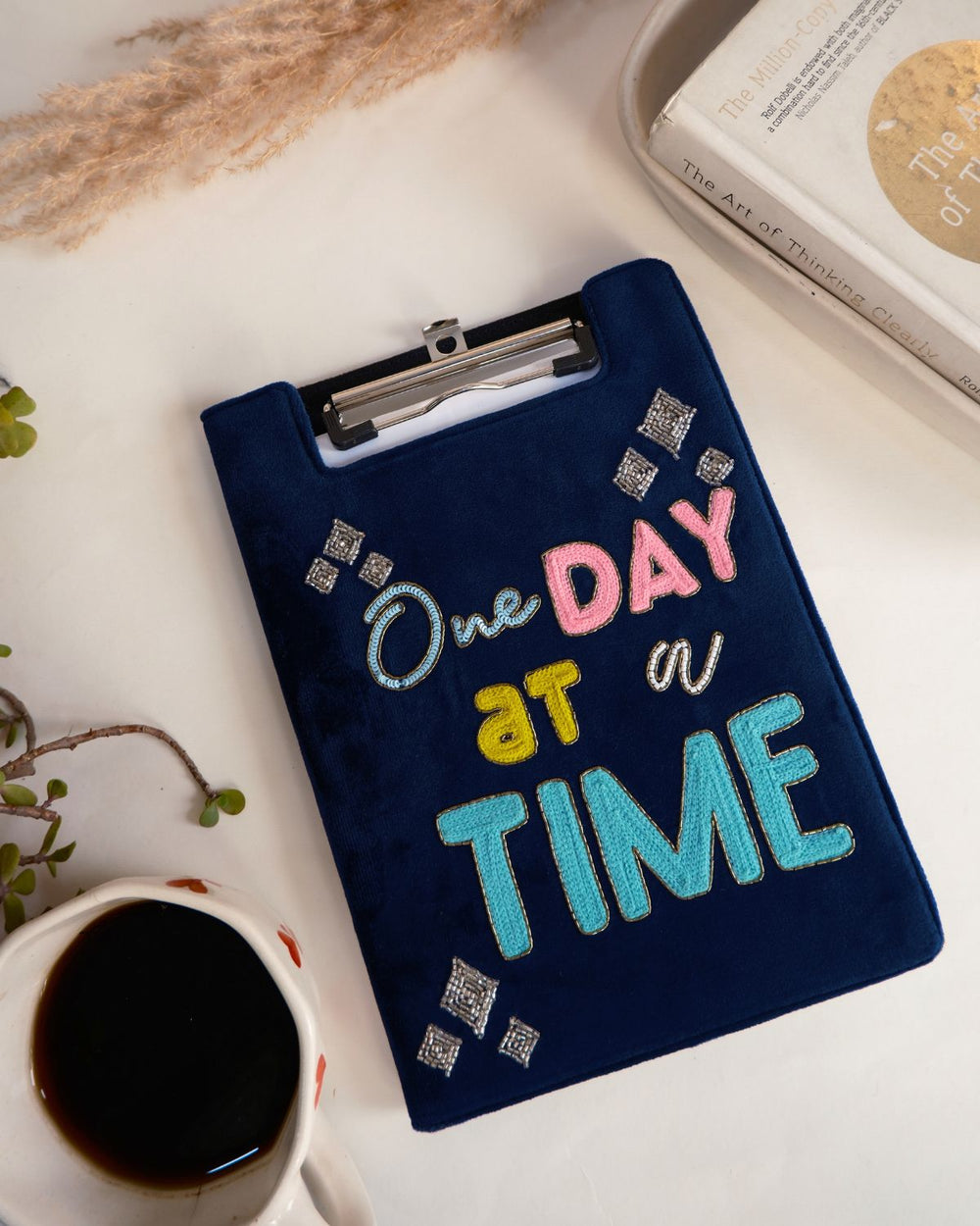 One Day At A Time - Embroidered Reusable Journals