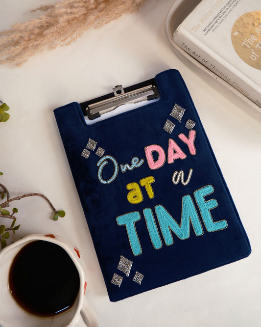 One Day at a Time-Embroidered Reusable Journals