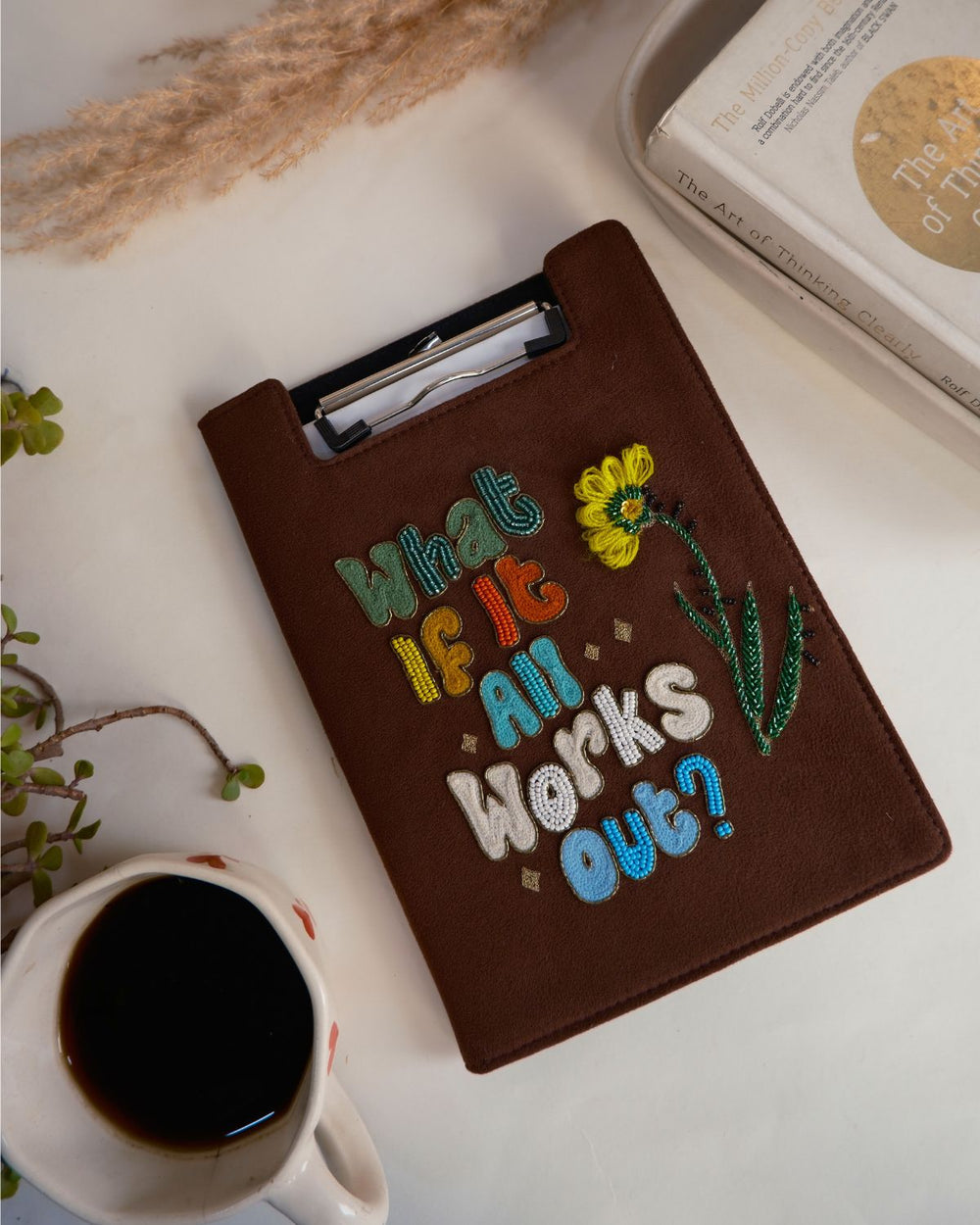 What If It All Works Out - Embroidered Reusable Journals