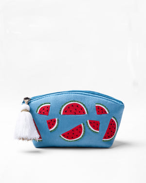 Watermelon Teal Makeup Pouch
