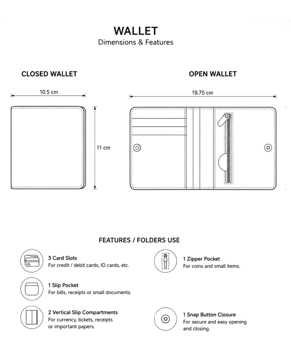 ANISA - Snap Button Wallet