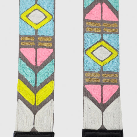 ABSTRACT EMBROIDERED HANDLE GREY -  ( ONLY STRAP)