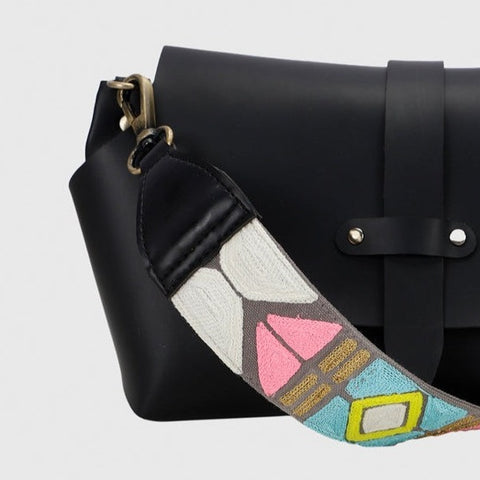 ABSTRACT EMBROIDERED HANDLE GREY -  ( ONLY STRAP)