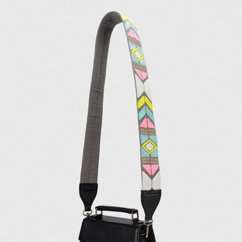 ABSTRACT EMBROIDERED HANDLE GREY -  ( ONLY STRAP)