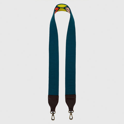 ABSTRACT EMBROIDERED HANDLE TEAL - ( ONLY STRAP)