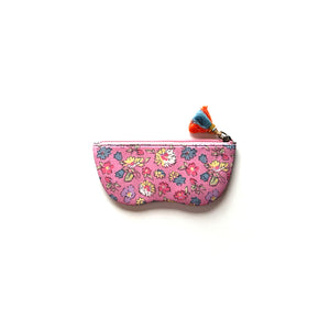 eyeglass travel case, aesthetic glasses case, quirky sunglass cover, "Handcrafted beaded sunglass cover - collectible specs pouch from India"