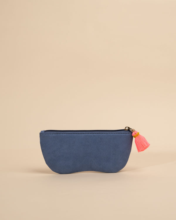 Handmade sunglass pouch with Blessed quote – embroidered specs case

