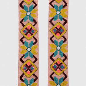 SLING BAG BROWN WITH BOHOME EMBROIDERED STRAP