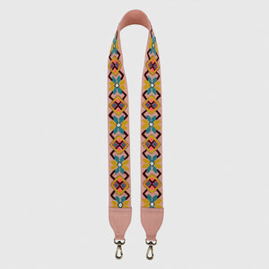 SLING BAG BROWN WITH BOHOME EMBROIDERED STRAP
