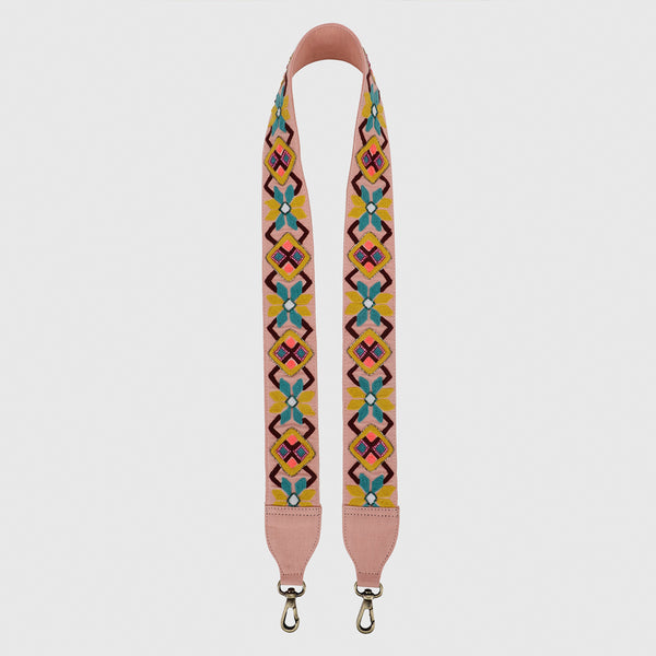 SLING BAG BROWN WITH BOHOME EMBROIDERED STRAP