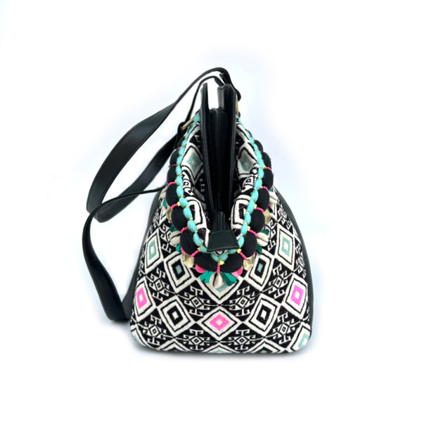 Boho Weekender Bag - Black Geo