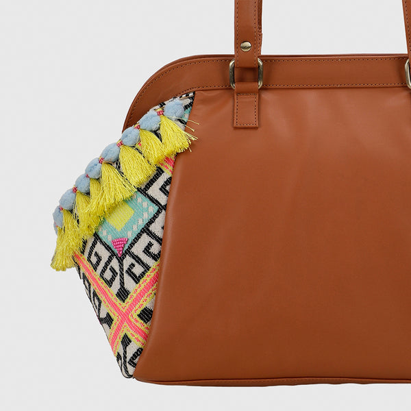 Boho Weekender Bag - Tan