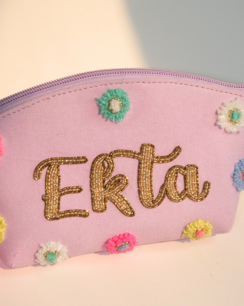 Customized Flower Namepouch - Ekta