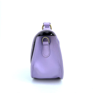 Rexine Floral Purple Sling Bag
