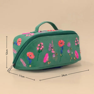 Flower Green Makeup Pouch