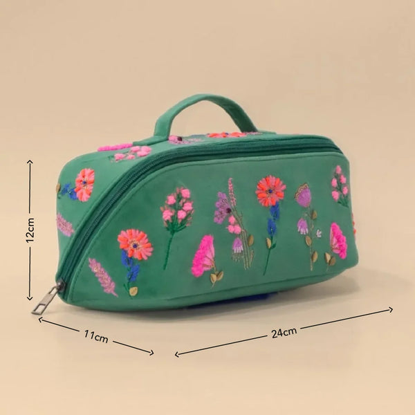Flower Green Makeup Pouch