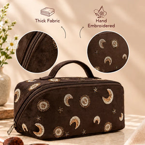 Golden Moon Star Makeup Bag – Glam Night Sky Beauty Case