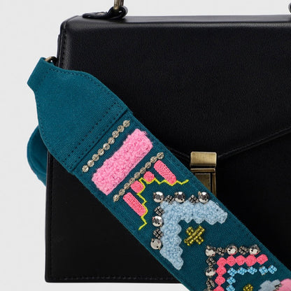GEOPOP TEAL EMBROIDERED HANDLE  - ( ONLY STRAP)