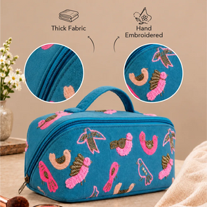 Makeup Pouch Bird Blue