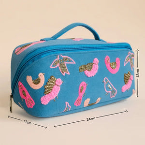 Makeup Pouch Bird Blue
