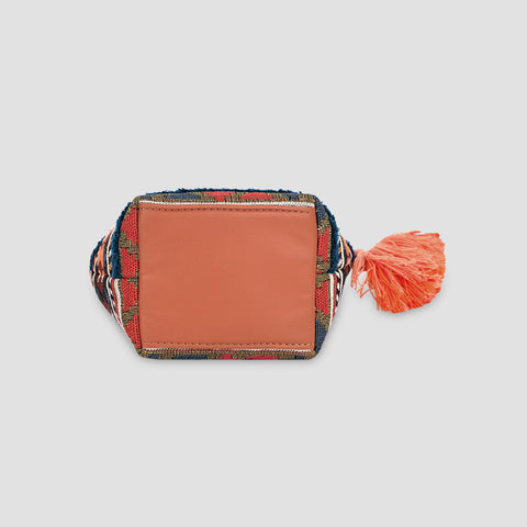 Aztec Makeup Pouch Orange Embroidery