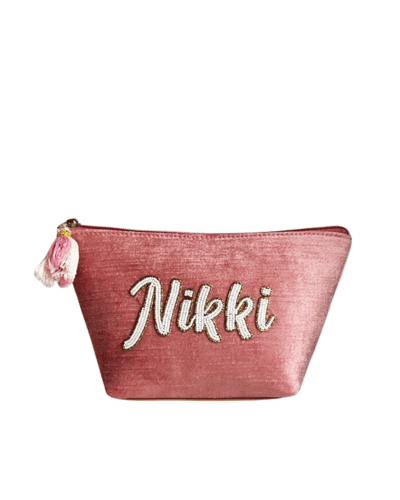 Personalized Pink Velvet Namepouch